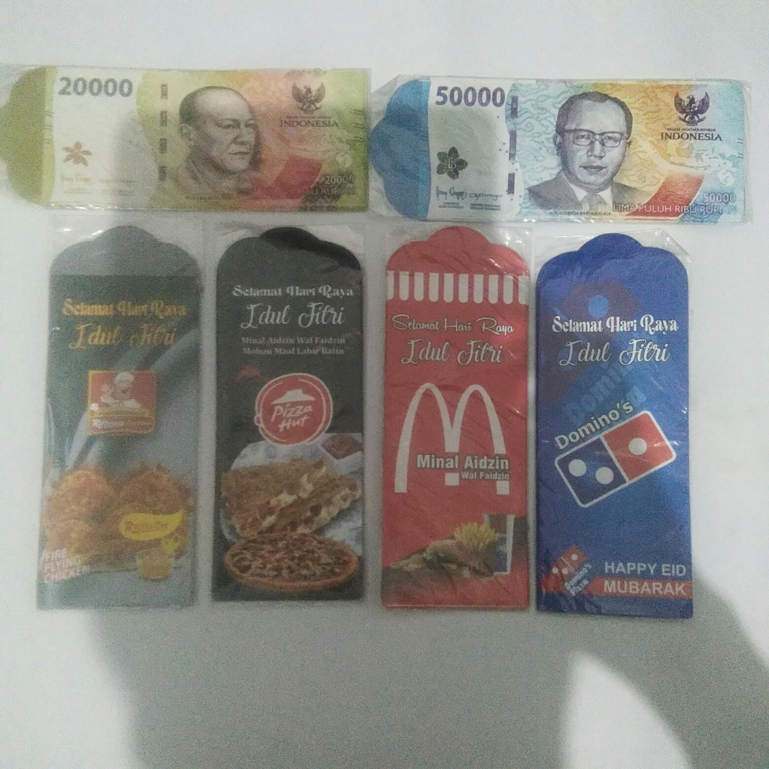 Amplop paper Lebaran Idul Fitri Motif Lucu Kartun Karakter / motif snack besar   (1 pack ) isi 10 dan 50  - motif snack besar ( COD )