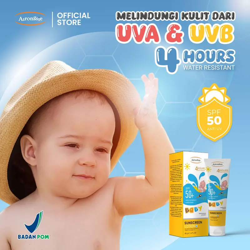 Airongsie Sunscreen Baby Kids Bundling 7 pcs  Airongsie SPF50+ 4 Hours Water Resistant UVA UVB 5