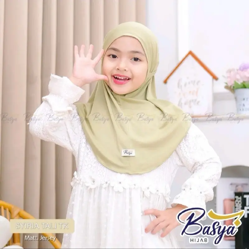 HIJAB ANAK SYIRIA TALI TK.hijab bergo tali anak non pet.jilbab bergo anak.kerudung anak polos Jersey premium anak. 3