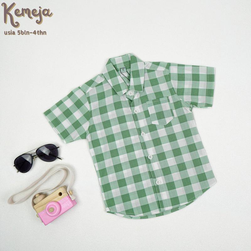 Kemeja Dan Dres Couple Anak Motif kotak kotak 4