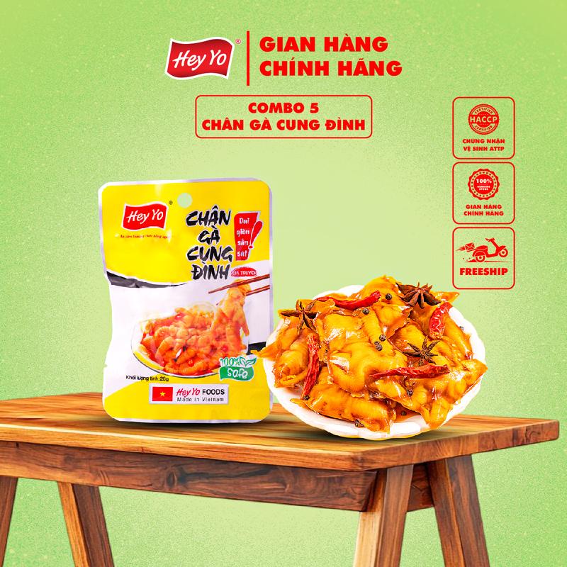 Combo 5 Chân Gà rút xương Cung Đình Hey Yo Foods 29g Ăn Vặt hàng Việt Nam thơm ngon chất lượng