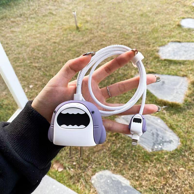 Product Introduction of 4pcs/set Silicone Charging Cable Protector Cute Cartoon Case For phone Charger Protector Cover 8