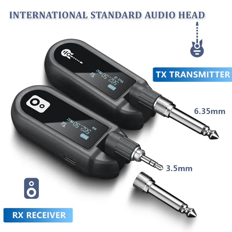 Pemancar mikrofon instrumen gitar listrik penerima peluncuran nirkabel kayu pickup gitar audio bass transmisi pipa rambut mic  suara jernih 6