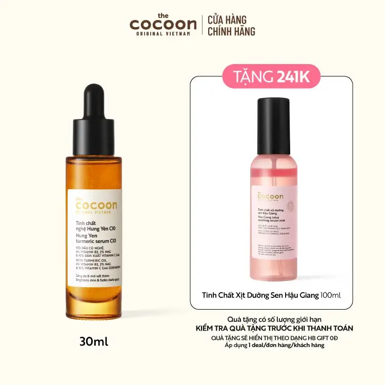 Ảnh đại diện Tinh chất nghệ Hưng Yên C10 - 10% Vitamin C (serum) Cocoon sáng da chuyên sâu & mờ vết thâm 30ml