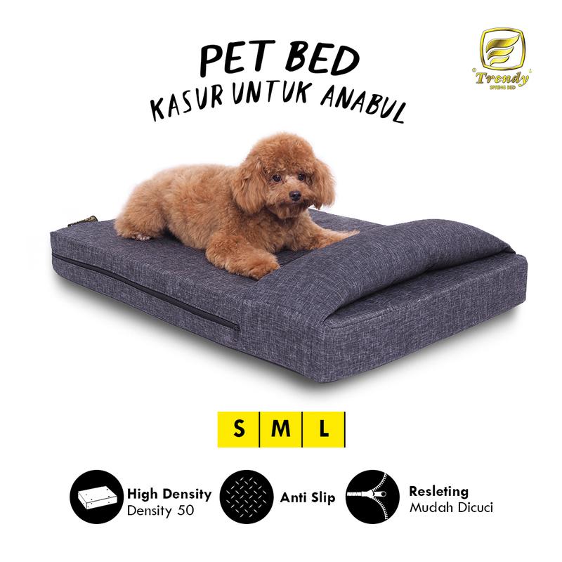Trendy Pet Bed (M) Vacuum Press & Roll Anti Slip Busa Rebonded / Temp…
