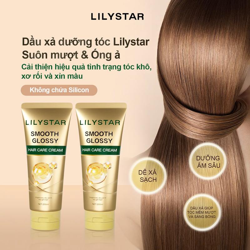 Dầu Xả Lilystar không chứa Silicol - Giúp Tóc Mềm Mượt Hỗ Trợ Phục Hồi Tóc Hư Tổn Cải Thiện Tình Trạng Gãy Rụng 200ml