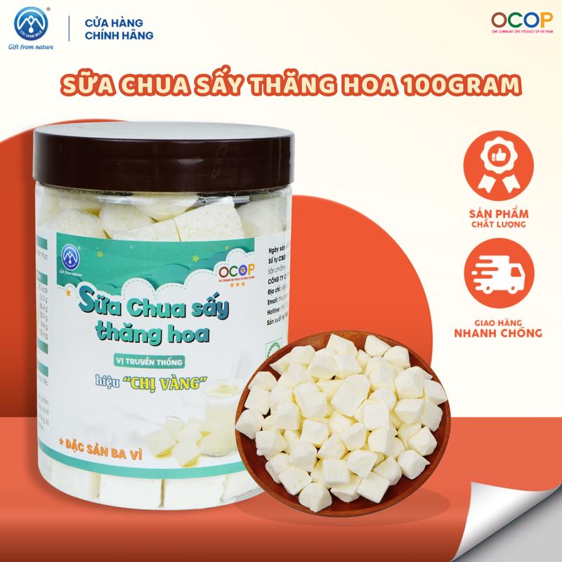 Sữa chua Sấy thăng hoa vị truyền thống hộp 100gram Sữa Chị Vàng OFFICIAL