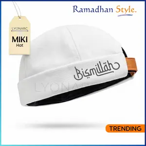 LYONARC Topi Peci Muslim Miki Hat Cap Dewasa Kaligrafi - Peci UAS Mikihat - Peci Sholat