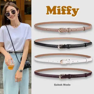 Miffy - Ikat Pinggang Polos Wanita Gaya Retro Gesper Kecil Simple Ikat Pinggang Gamis Fashion