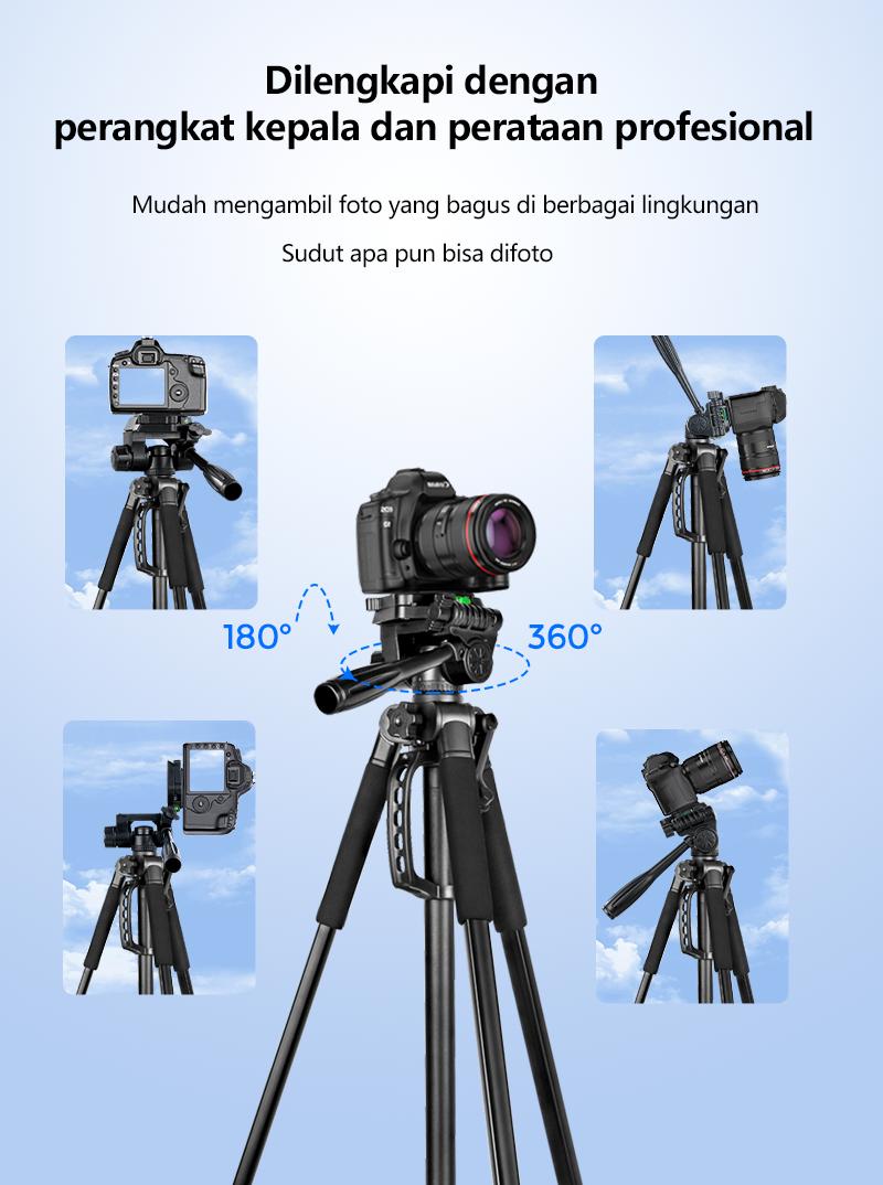 【K】【Beli 1 Gratis 4 】【24H shipping】【COD】INBEX IB2R Tripod Kamera DSLR Photography Tripot 170CM dengan Tas Portable+Phone holder+Bluetooth Remote