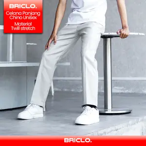 Briclo - Celana Panjang Pria Chino Slimfit 100cm Katun Stretch Premium Formal Nyaman Casual Twill Santai