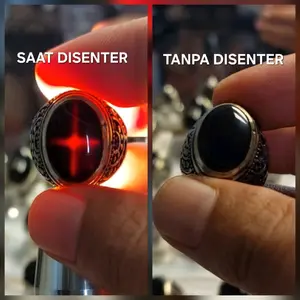 Cincin Batu Akik Yaman Wulung Terlaris Motif Tapak Jalak
