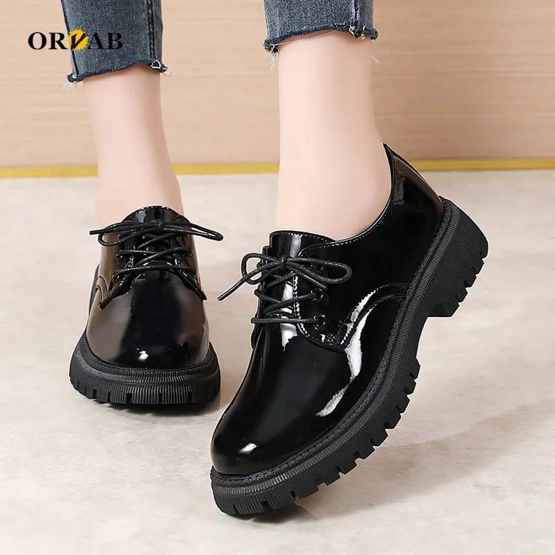 Product Introduction of MAYZURA Sepatu Docmart Wanita Sekolah Hitam Cyntia Sepatu Kerja Cewek Sepatu Korean Style Kasual Shoes 2