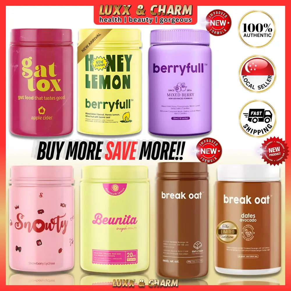 BERRYFULL Honey Lemon & Mixed Berry (NEW) | GATTOX | BREAK OAT Dates Avocado & Dark Chocolate (NEW) | BEUNITA | SNOWTY by Inayah Beauty