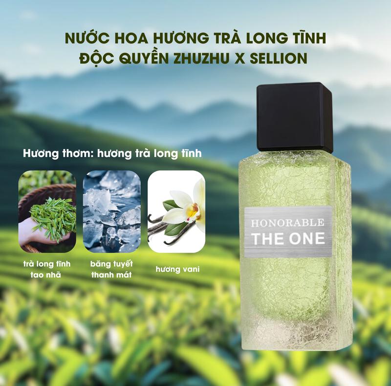 [Longjing tea fragrance x Sellion] Nước Hoa mùi trà long tĩnh - núi tuyết thanh mát, dịu nhẹ, quyến rũ - 100ml, thiết kế khối băng, dành cho cả nam và nữ