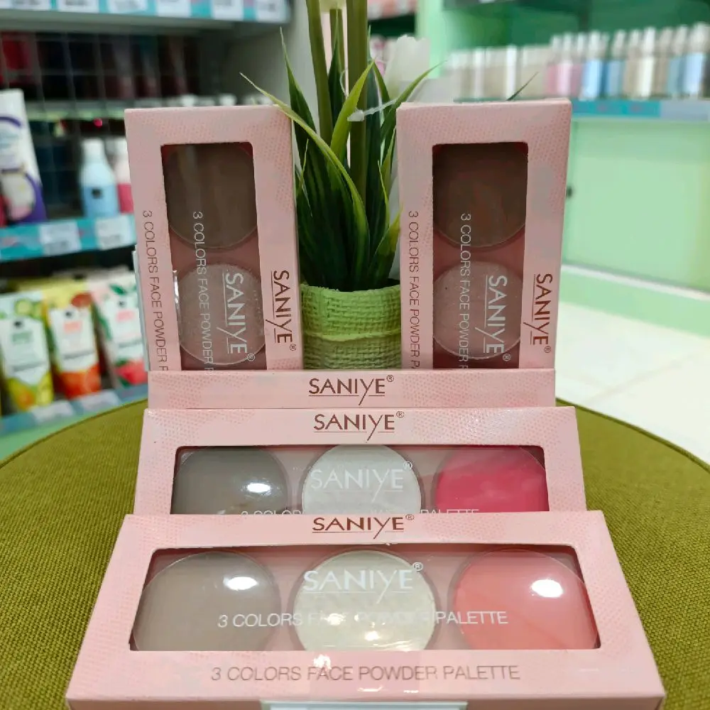 saniye 3 colors face powder palette