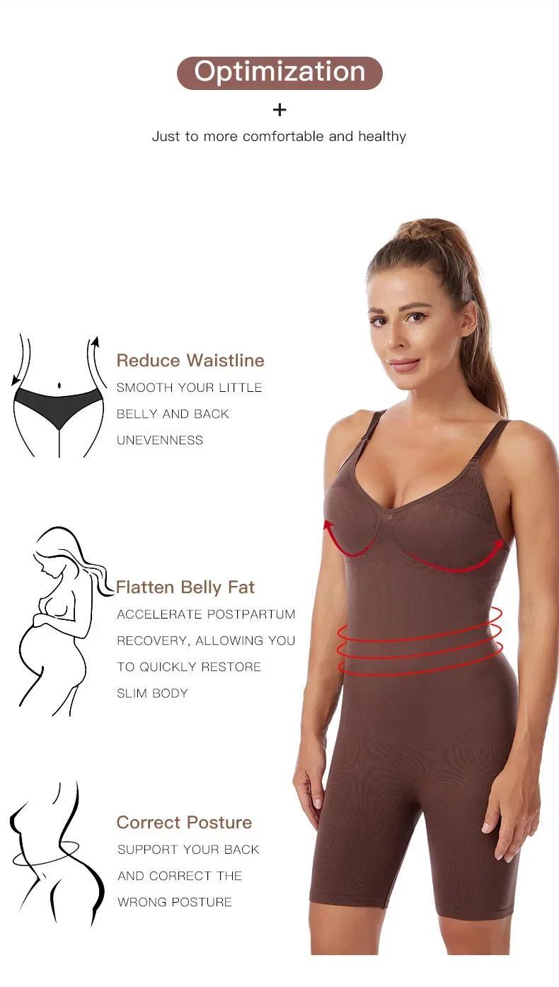 Product Introduction of Seamless Bodysuit Women Butt Lifter Shapewear Belly Control Body Shaper Corset Strappy-Back Chest Lift Correct Posture Underwear 8