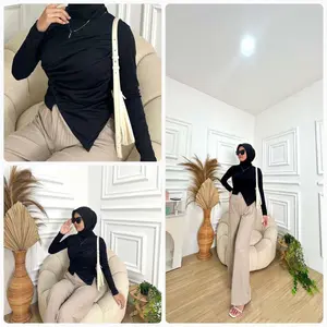 ALMA TOP - ATASAN RIB KNIT TALI SERUT SAMPING