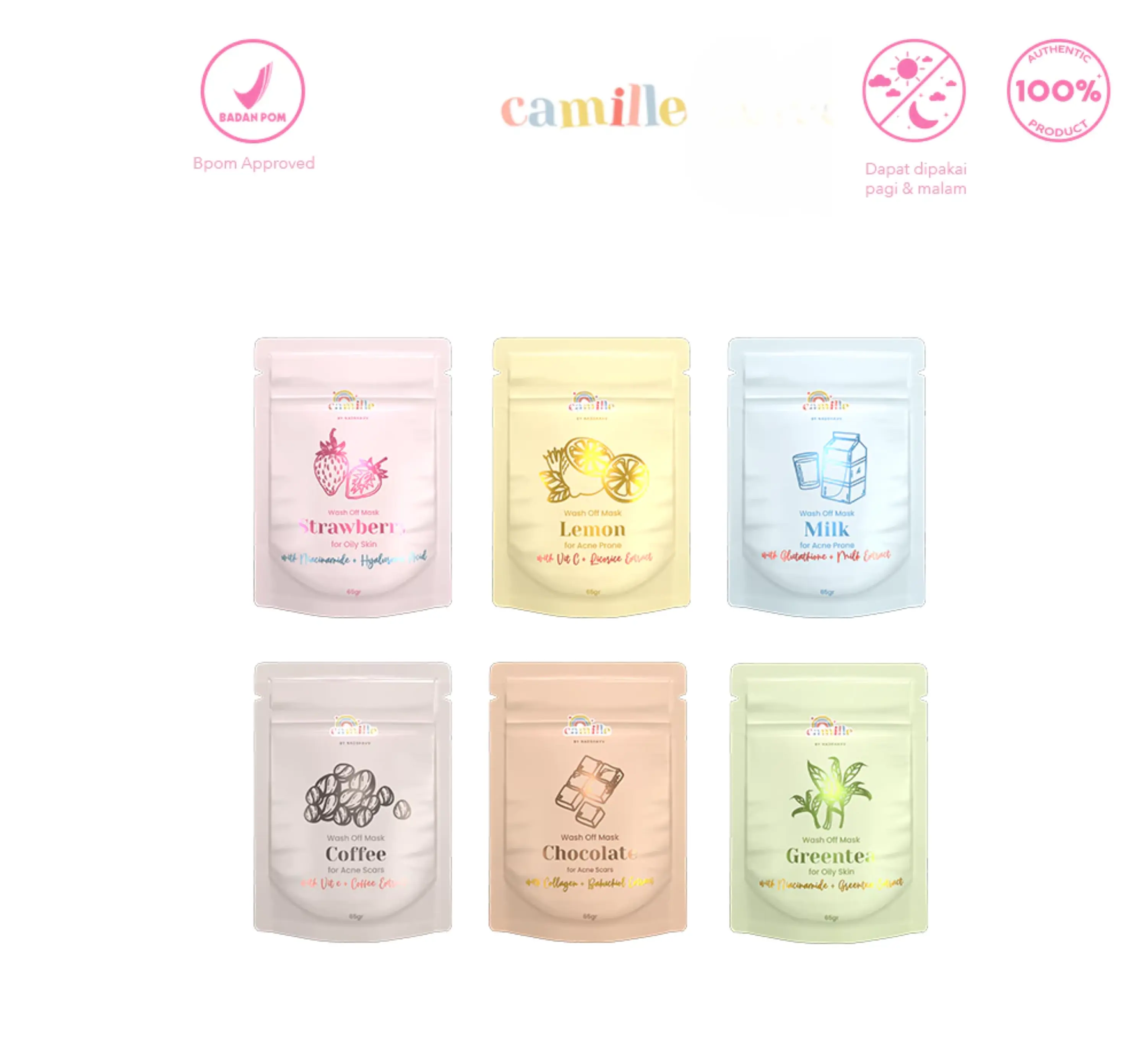 Camille Wash of Mask 65gr - Masker Wajah untuk Perawatan Kulit- Facial