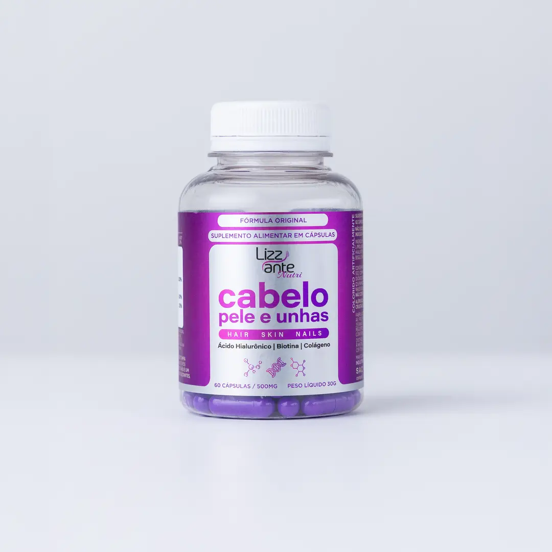 Vitamina para Cabelo, Pele e Unhas - 60 cápsulas - Original Lizz ante