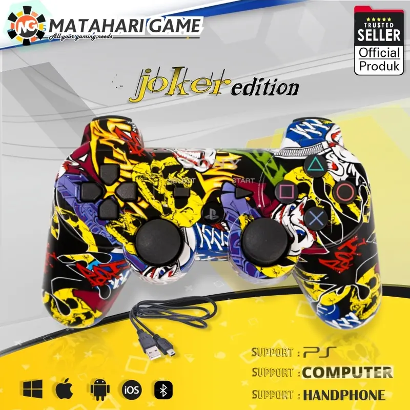 【MG】Stik PS3 Stick Playstation Joker-Edition Wireless OP〖COD〗  Controller Putih HP/PC TANPA KABEL]