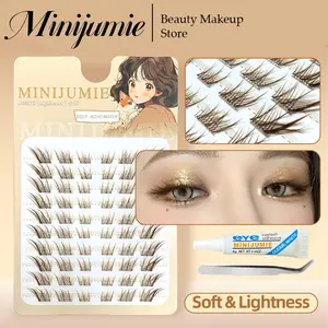 Minijumie Brown Series Fake Lashes Sepuluh baris kapasitas besar Bulu mata palsu Bunga Matahari Bulumata Lem