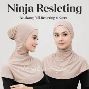 Ciput Ninja Resleting Rayon Premium | Inner Hijab Adem Nyaman Anti Pusing Menutup Leher