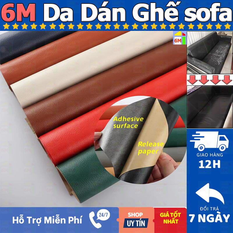 【Tặng 20*10CM da 6M 20CMX10CM Da dán ghế sofa da tự dính sửa chữa đồ da đa năng Độ dày 0.6mm Tự dính PU Faux Leather Patch Sửa chữa da Sofa Bền không thấm nước Sửa chữa ghế ô tô