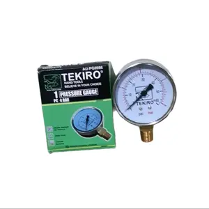 Tekiro Pressure Gauge 2,5 bar / 4 bar / 6 bar / 10 bar / 16 bar / 25 bar ( Alat Ukur Tekanan Angin kompresor drat 1/4" ) Kaca