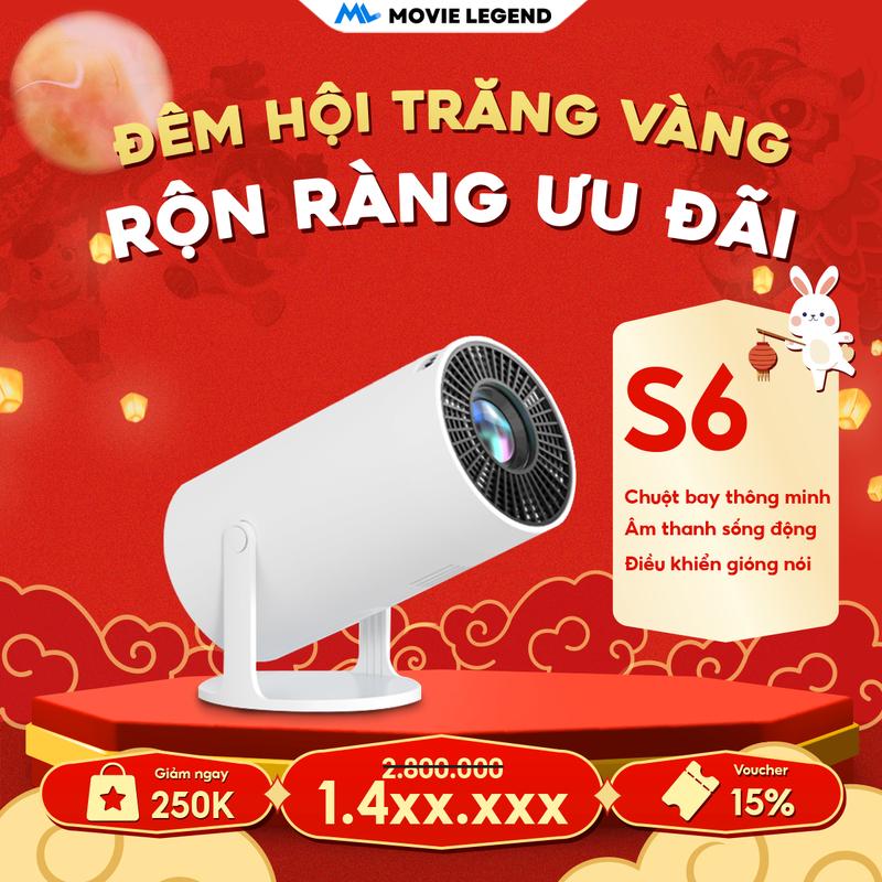 [ Mall ] [ DÙNG THỬ 15 NGÀY ] Máy Chiếu S6 - Máy Chiếu Movie Legend - Hệ Điều Hành Android