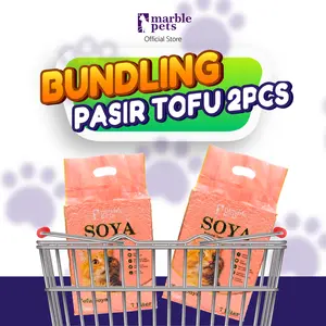 [BUNDLING 2] MARBLEPETS Tofu Cat Litter Pasir Kucing Tofu Soya 7L Gumpal Wangi