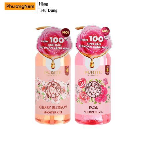  Sữa Tắm Purite 1100ml hương Hoa Hồng Anh Đào  CHAI 850ML+ QUÀ TẶNG 250ML  