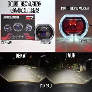 CR7 Lampu Projie Biled C671 C667 C672 Blue Lens 4,5inc 4 Kabel