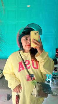 Product Review of Baju Link CO Nota Live Crewneck (GEMOY) - Bahan Cotton Fleece Standar casual Pas Nyaman Wanita Panjang Basic Hoodie Oversize sweater love from d**a 0