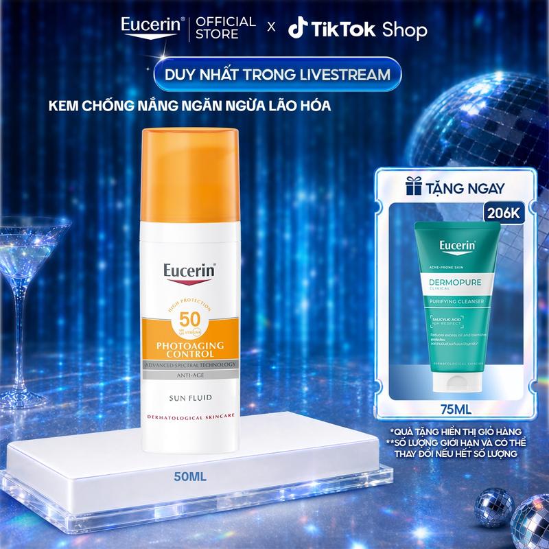 Kem chống nắng giúp cải thiện tình trạng lão hóa da Eucerin Sun Fluid…