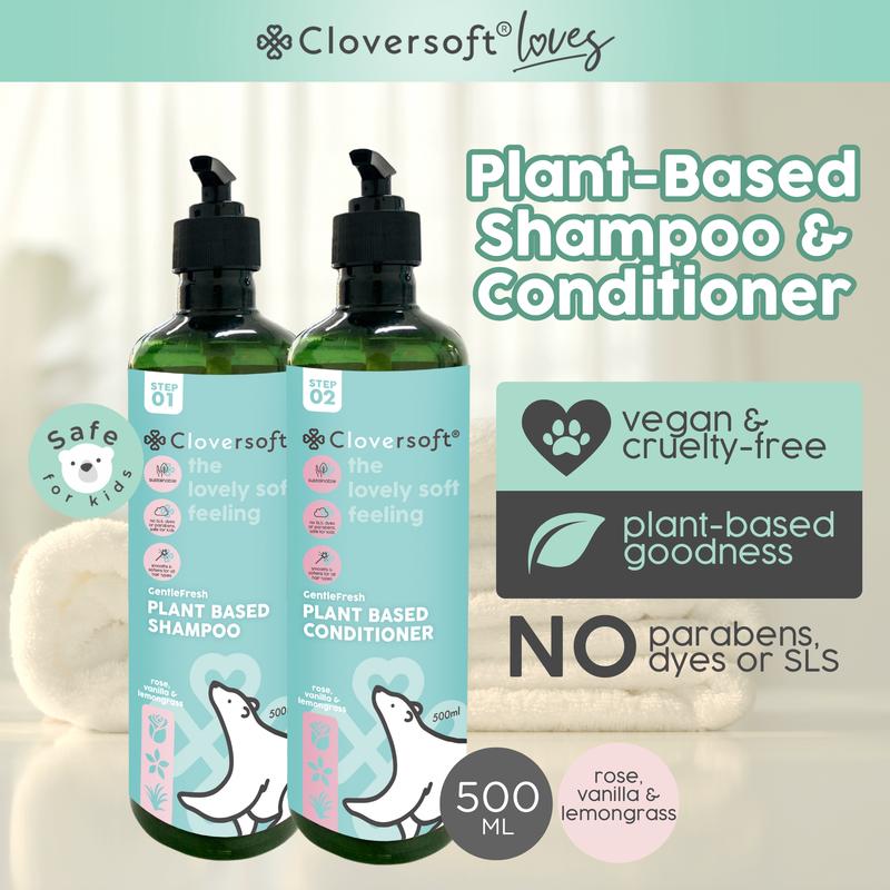 Soft and Shiny Gentle Fresh Plant Based Shampoo and Conditioner [500ml ...