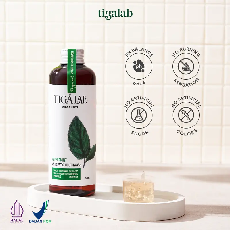 Tiga Lab Organics Antiseptic Mouthwash - Peppermint 250 Ml 4