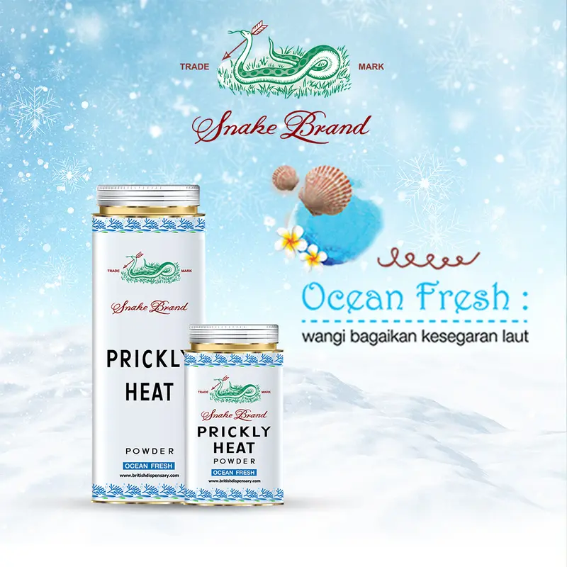 PRICKLY HEAT SNAKE BRAND OCEAN FRESH 300 GRAM 5