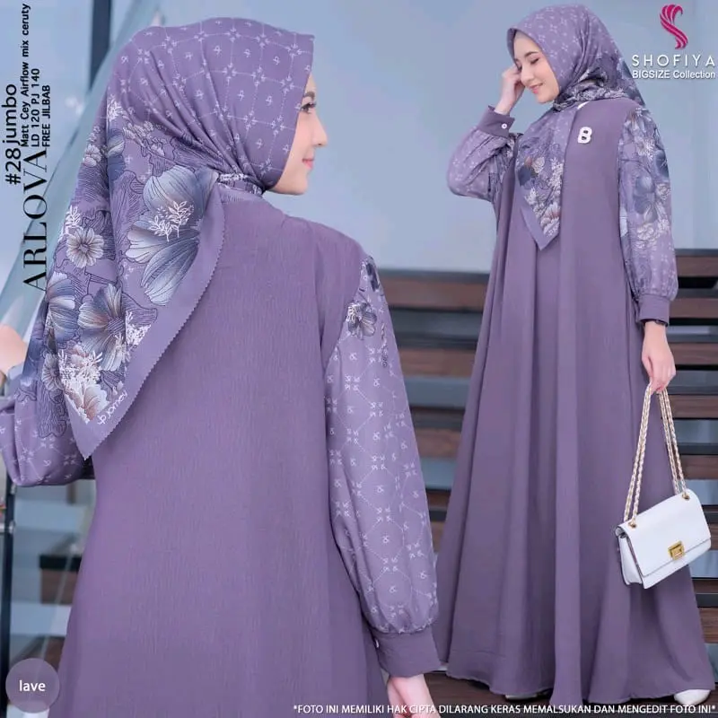 gamis wanita set hijab modis size jumbo arlova series 120 by shofiya kekinian Linen Kancing Airflow 4