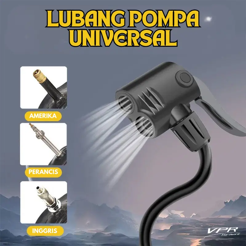 Pompa Angin Tangan VPR Pompa Angin Ban Sepeda dan Motor Kompa Speda Manual Dual Pentil Steel PVC - Pacific Aksesoris Sepeda Tinggi 40cm/60cm 4