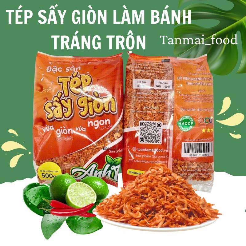 Tép sấy giòn làm bánh tráng trộn gói 500g