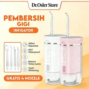 Dr.osler Water Flosser Dapat Dilipat Water Floss Electric Oral Lrrigator 280 Ml Pembersih Gigi Penyesuaian Mode Pembilasan Tiga Kecepatan Pengisian USB Pembersih Karang Gigi