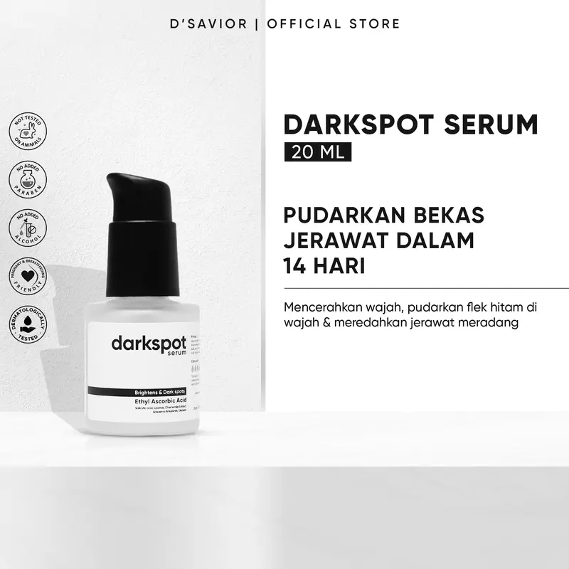 D'SAVIOR Darkspot Serum Ethyl Ascorbic Acid 20ml | Serum Wajah untuk Flek Hitam dan Bekas Jerawat 1