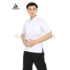 Kemeja Pdh Putih Pns Pria Terbaru - Seragam Dinas Lengan Pendek Dan Lengan Panjang  Dengan Kerah Hitam  - Seragam Dinas Pns Formal Dengan Varian  Kerah Hitam Dan Putih Terlaris