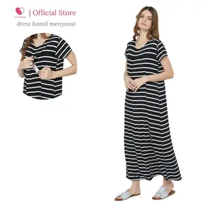 Baju Hamil Dress Menyusui bukaan kanan kiri untuk Busui Bumil All Size