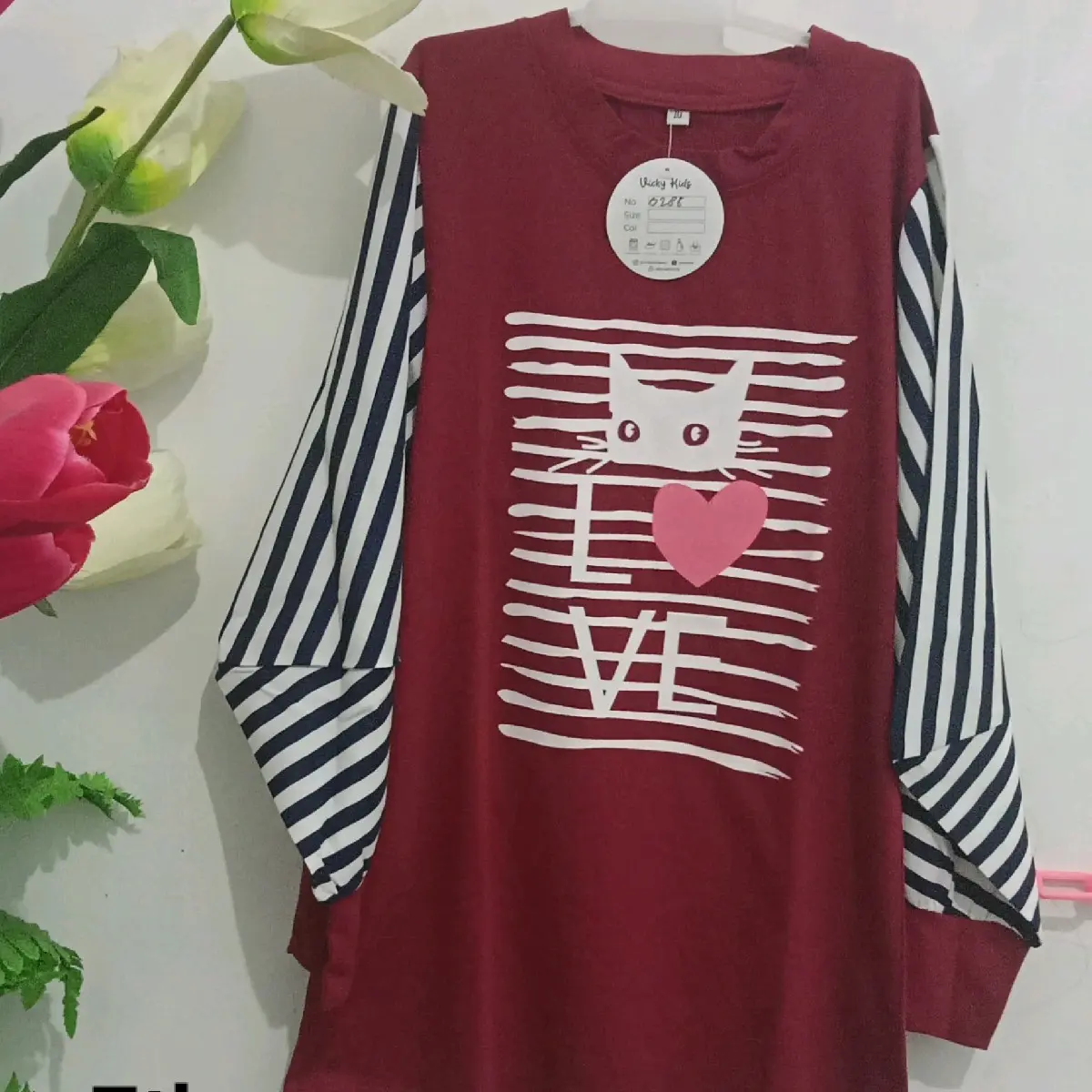 tunik anak, tunik bawah lutut tangan balon 7th