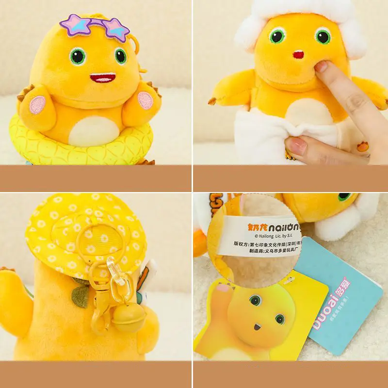 ORIGINAL Boneka Naga Susu Kecil Blindbox Gantunan kunci Dino Kuning NaiLong Yellow Dino Valentine day's Hadiah Pengiriman acak(Cant Choosen) 7