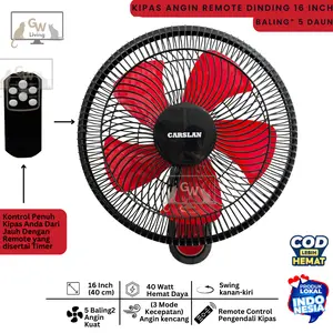 (COD) Kipas Angin Dinding Remot/Wallfan 16 Inch Kencang Hemat Daya