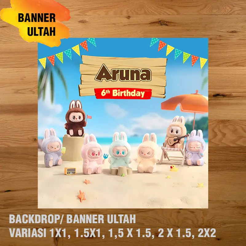 LABUBU BANNER BACKDROP SPANDUK ULANG TAHUN UL-TAH 2