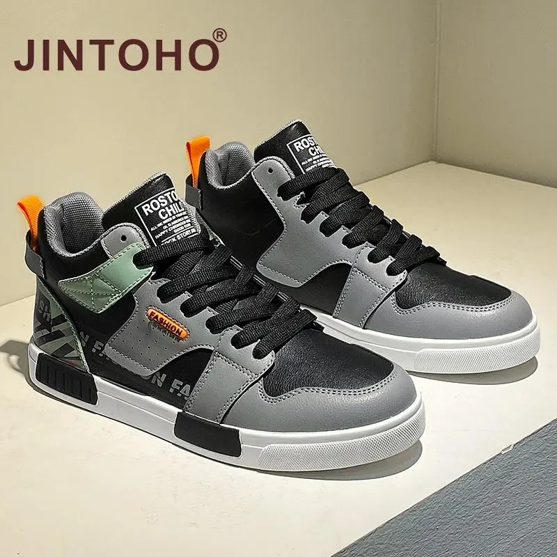 JINTOHO Large Size 47 Casual Mens Sport Shoes White Leather Sneakers Fashion School Shoes Skateborading Shoes